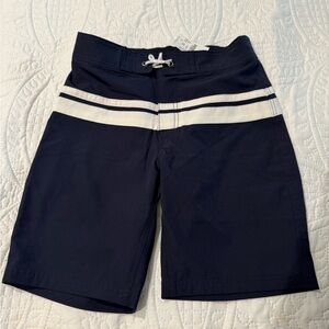 Crewcuts Navy swim trunks with White Accents